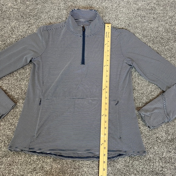 Market & Spruce Active 1/4 Zip Pullover White Blue Athletic Top Long Sleeve SZ M - Picture 10 of 12